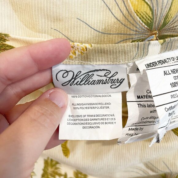 Williamsburg Standard Sham Set Of 2 Palms Yellow Magnolia Southern Florida - Picture 4 of 9